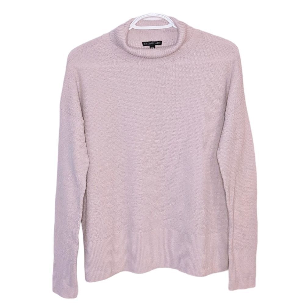 Eileen Fisher merino wool textured knit turtleneck sweater XS @B4